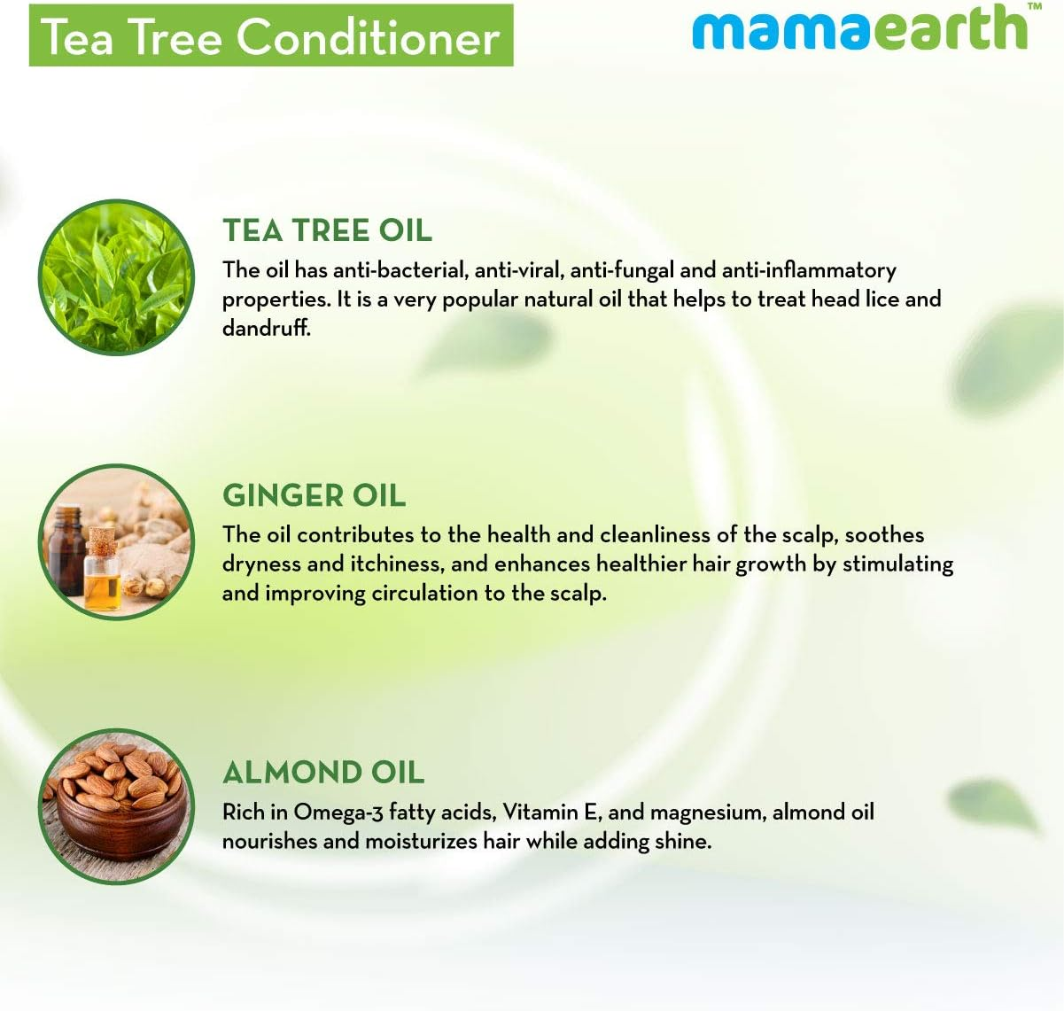 Mamaearth Tea Tree and Ginger Oil anti Dandruff Hair Conditioner 250 Ml image number 4