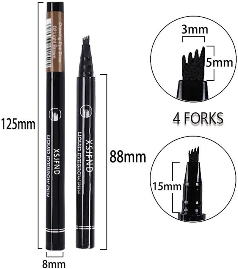 Microblading Tattoo Eyebrow Ink Pen Eye Brow Pencil Brow Enhancer Stencil AU (01# Black) - 03 Dark Brown image number 7