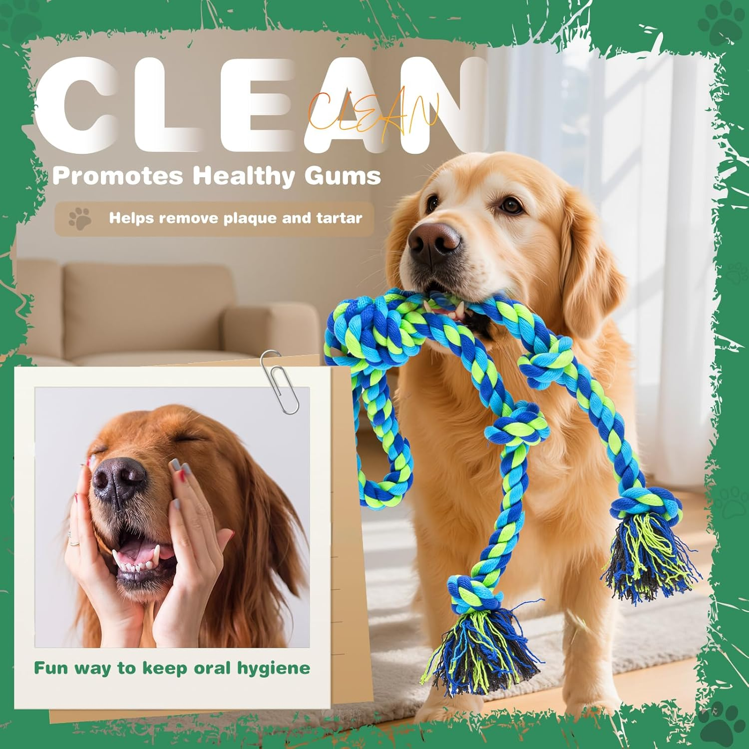 DOLAMOTY Dog Rope Toy for Aggressive Chewers, 2 Pack Heavy Duty Dog Rope Toys for Large, Medium Dogs, Tough Twisted Rope Indestructible Teeth Cleaning Tug of War Toy, Puppy Chewing Rope Toy image number 3