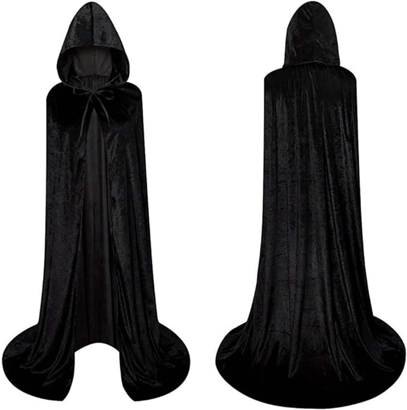 AUTOWT Adults Hooded Cloak Velvet Cape, Long Full Length Cloak, Grim Vampire Witch Wizard Capes, Lightweight Dress up Overcoat Costume for Unisex Carnival Halloween Cosplay Masquerade image number 6