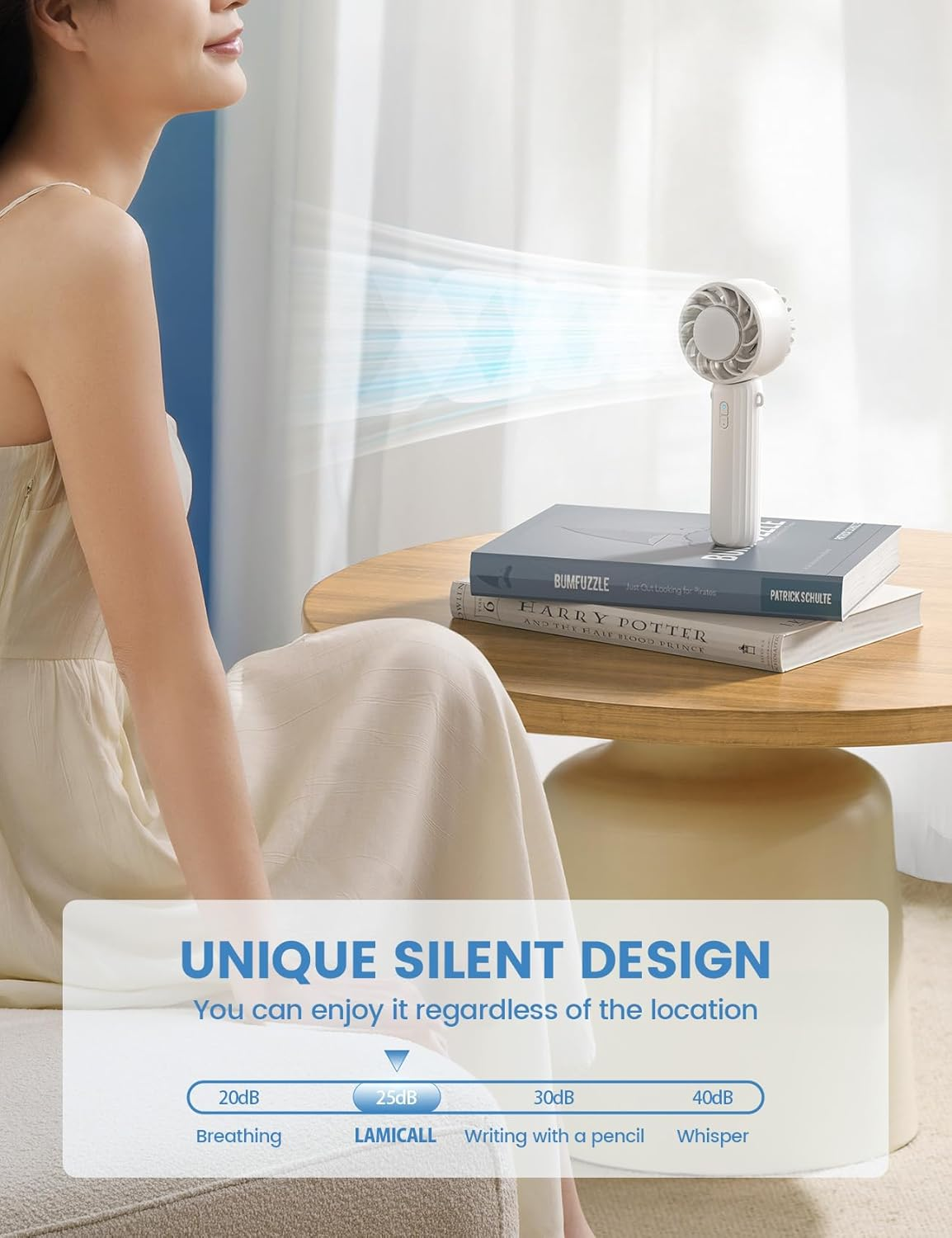 Lamicall Frozen Pad Handheld Fan, Cooling Plate Portable Fan - 5S Instant Cooling to 10&deg;C Ice Cool Pad, 3 Speeds, Desk Table with Lanyard image number 4