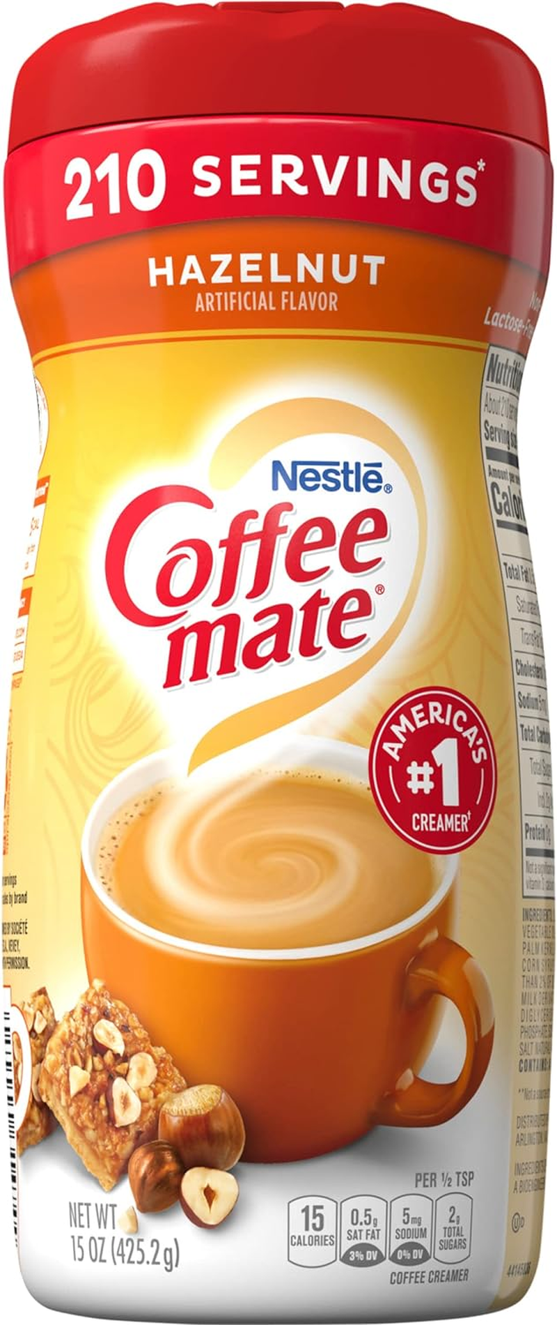 Coffee-Mate Coffee Creamer Hazelnut, 15 Ounce (Pack of 6) image number 3