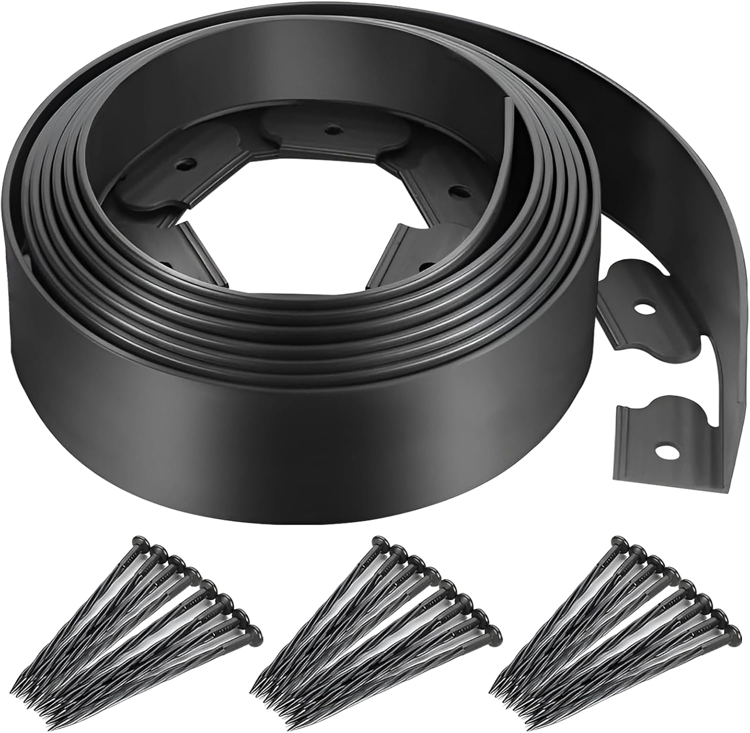 ZCOINS Lawn Edging Border - Flexible Plastic Garden Edging Kit, 10M Long, 10Cm Tall, Includes 60 Plastic Pegs, No Dig Lawn Edge for Pathways & Garden Separation Decorative Edge image number 5