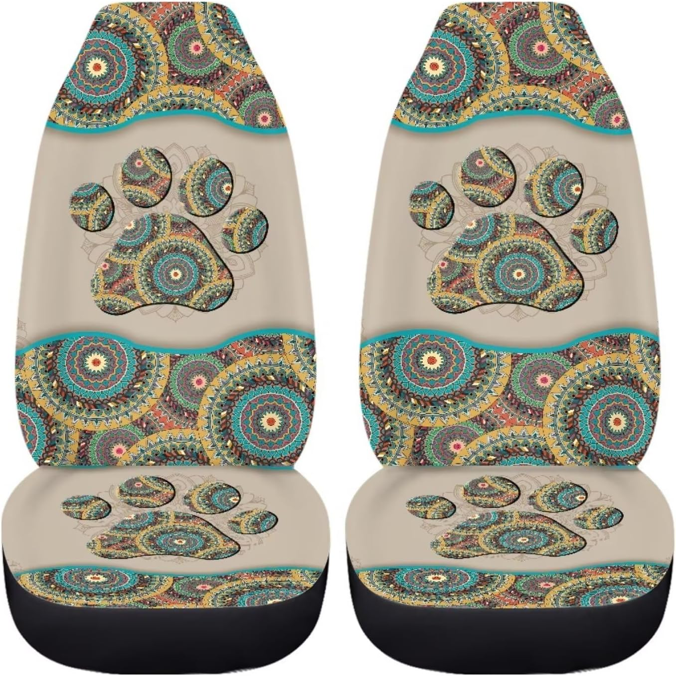 BIGCARJOB Flower Hummingbird Car Seat Cover Set for Front Seat Only,2 Pack Cherry Flower Birds Printed Auto Front Seat Protector Saddle Blanket for Women Girly Car Interior Accessories