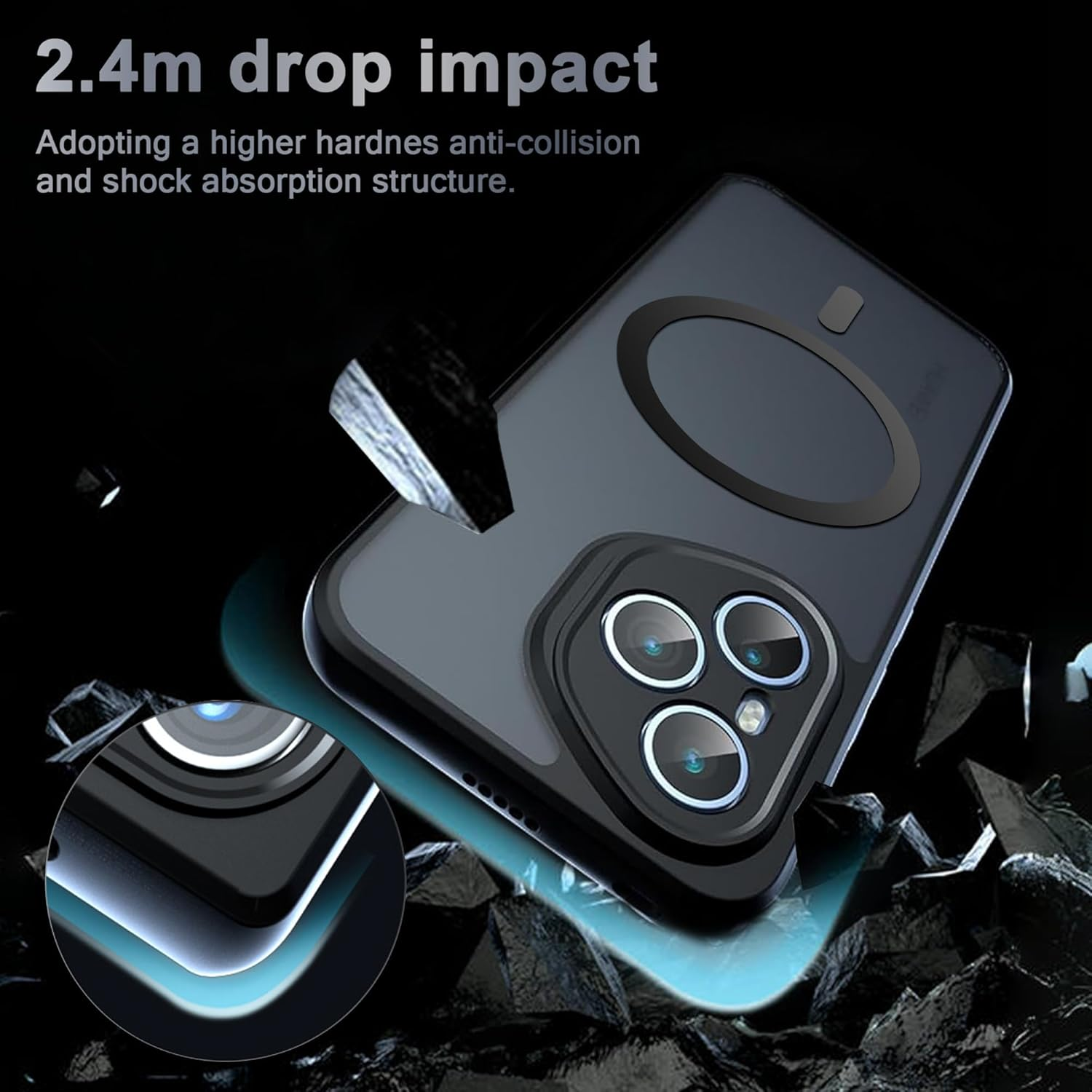 Effcotuo Magnetic Case for Honor 400 Pro 5G Case [Compatible with Magsafe] Full Camera Protection, Magnetic Mobile Phone Case Case, Shockproof Thin Translucent