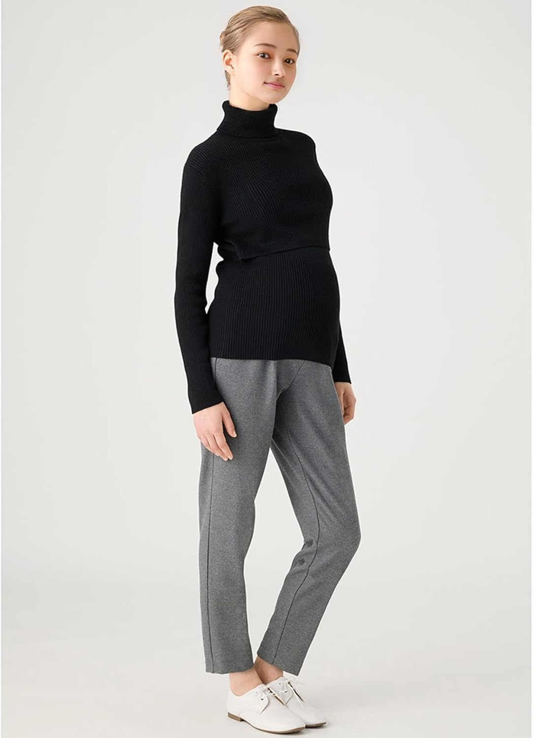 Wacoal Maternity MXY302 Women'S Maternity Wear, for before and Postpartum Use, Straight Pants, with Belly Wrap, Home Tumble Dryer, Long Pants, Cropped Length image number 4