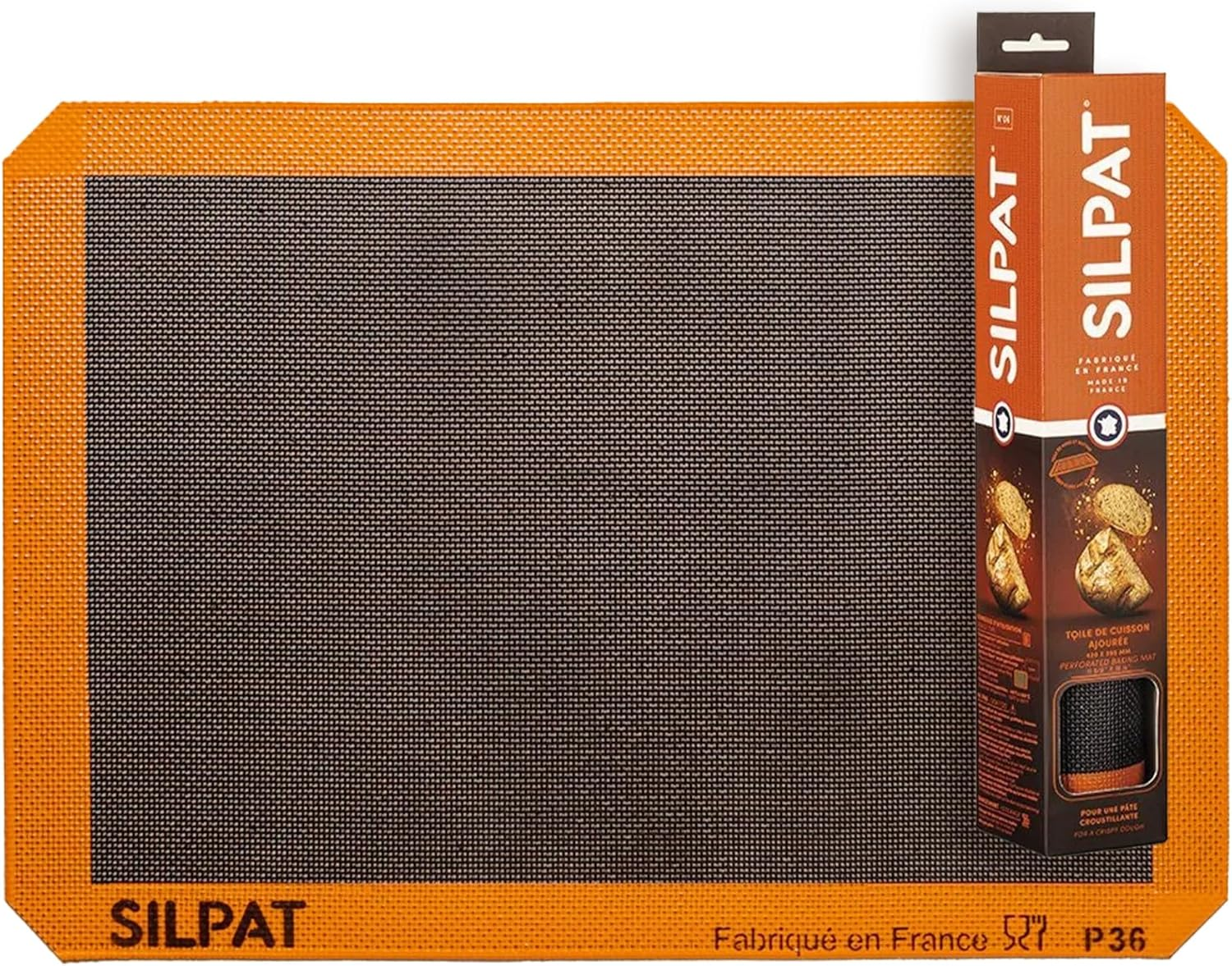 Silpat SN 415 290 02 Silpain Premium Non-Stick Silicone Baking Mat for Bread, 11-5/8" X 16-1/2", Black