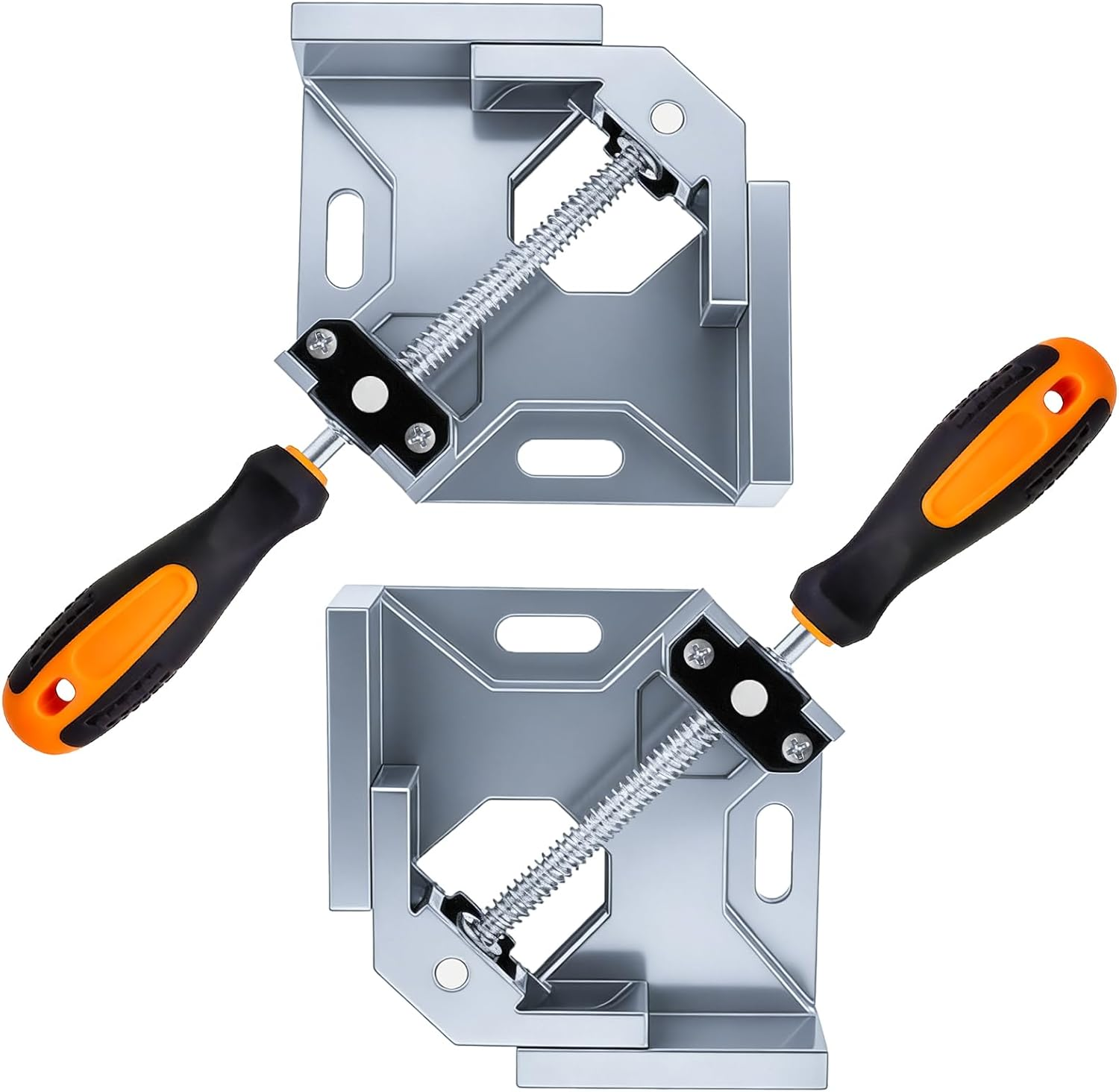 2 PCS Right Angle Clamps, 90 Degree Aluminum Alloy Corner Clamps with Adjustable Swing Jaw, Single Handle Frame Clamps for Woodworking, DIY image number 3
