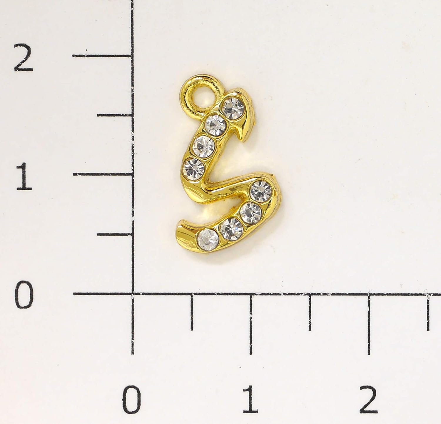 Sofia Co., Ltd. B-42-G Accessory Parts, Alphabet, Rhinestone, with Can, 0.6 Inches (15 Mm), Gold, S, 1 Piece image number 3