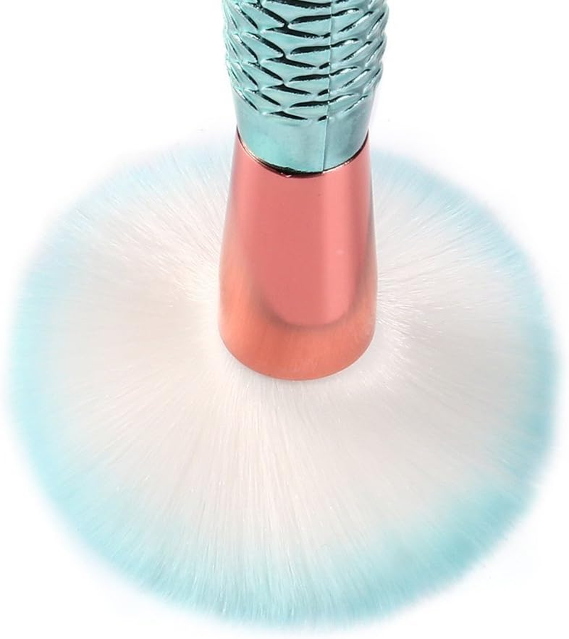 WEZCHUGHAOL 11Pcs Mermaid Makeup Brushes, Premium Synthetic Foundation Powder Concealers Mermaid Makeup Brush Makeup Brush Eyeshadow Eyeliner Blush Brush Soft Nylon Bristle Foundation Cream Eyebrow Eyeshadow Eyeliner Blush Concealer image number 5