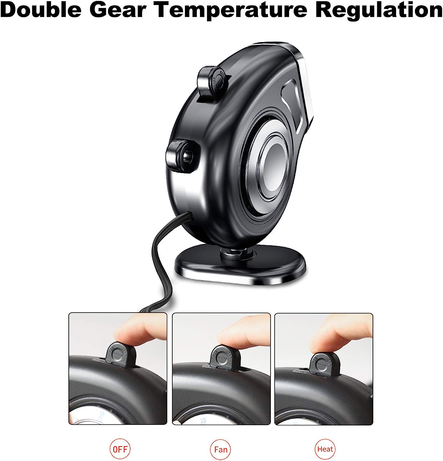 Electric Car Fan, 12V 120W Adjustable Car Heater Fan Car Vehicle Dashboard Electric Heater Cooling Fans for Defrosting Automobile Windscreen & Keeping Warm image number 3