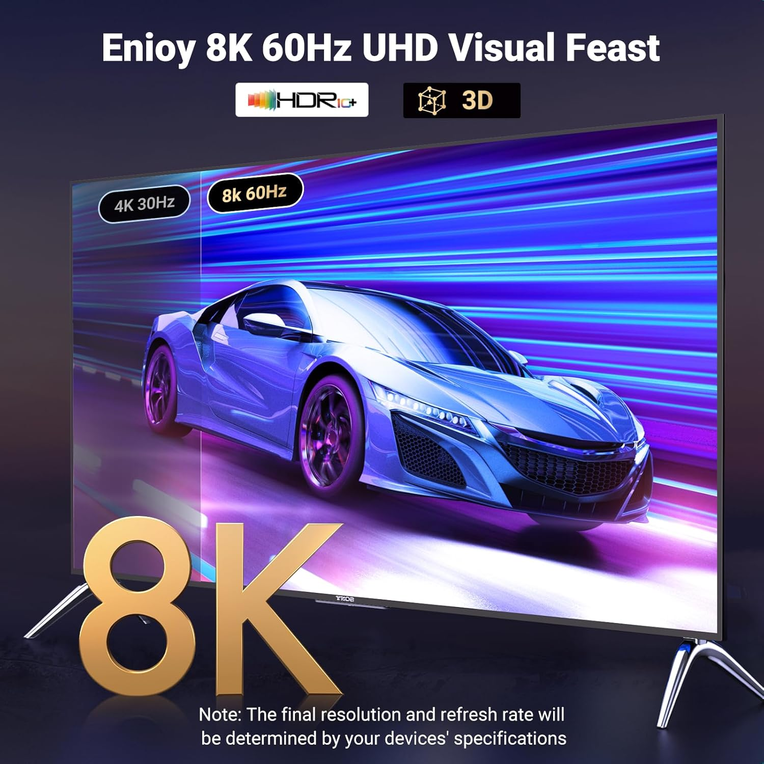 UGREEN Unidirectional Displayport to HDMI Cable 2M 8K@60Hz 4K@240Hz Active DP 1.4 Cord HDR, Dolby, HDCP2.3, Dsc1.2A, 32.4Gbps Braided Compatible with Monitor, Dell, HP, HDTV, AMD NVIDIA image number 6