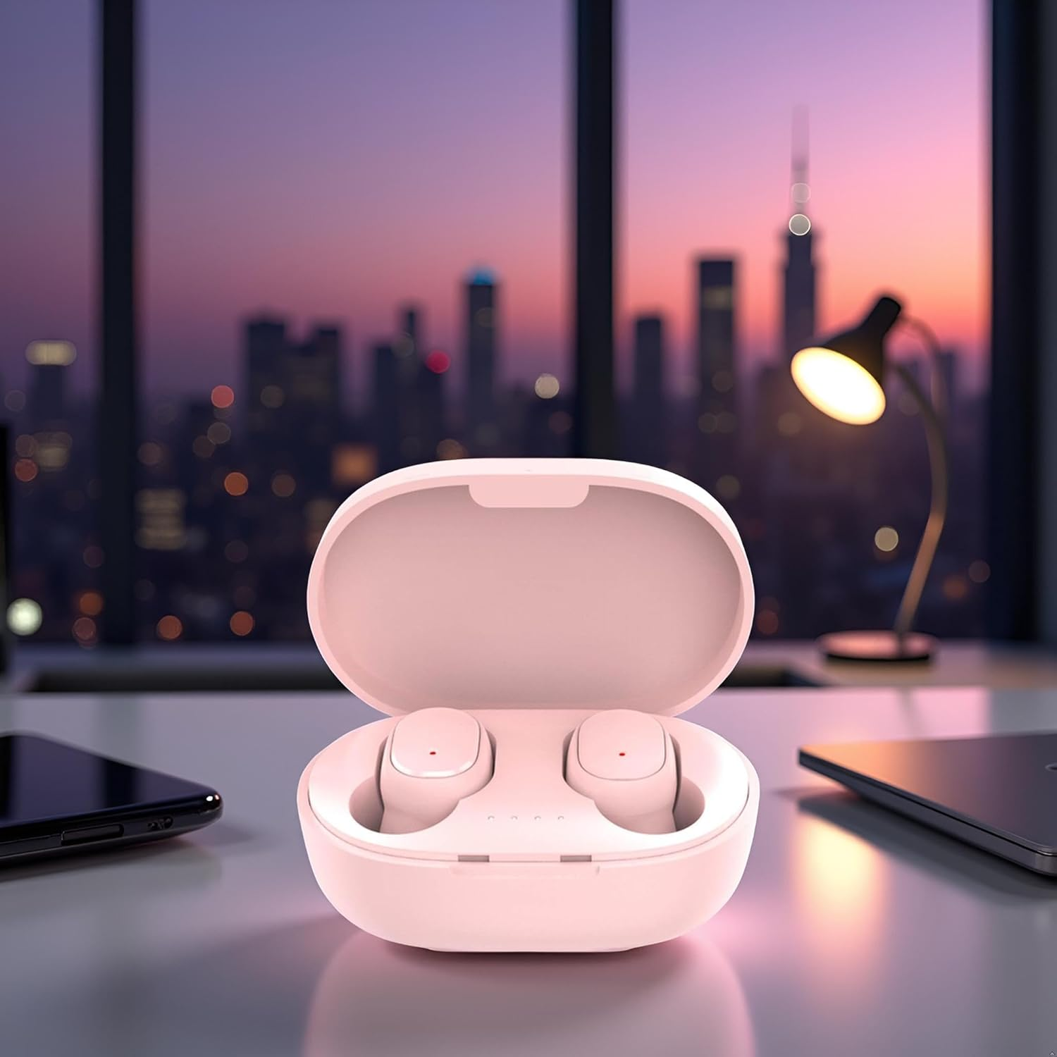 Opemg Pink Bluetooth Headphones - Wireless Earbuds - In-Ear Design Earphones - Ear Buds Headset, -Fi Sound Quality, CVC6.0 Noise Cancelling, for Bussiness Sport Travel image number 4