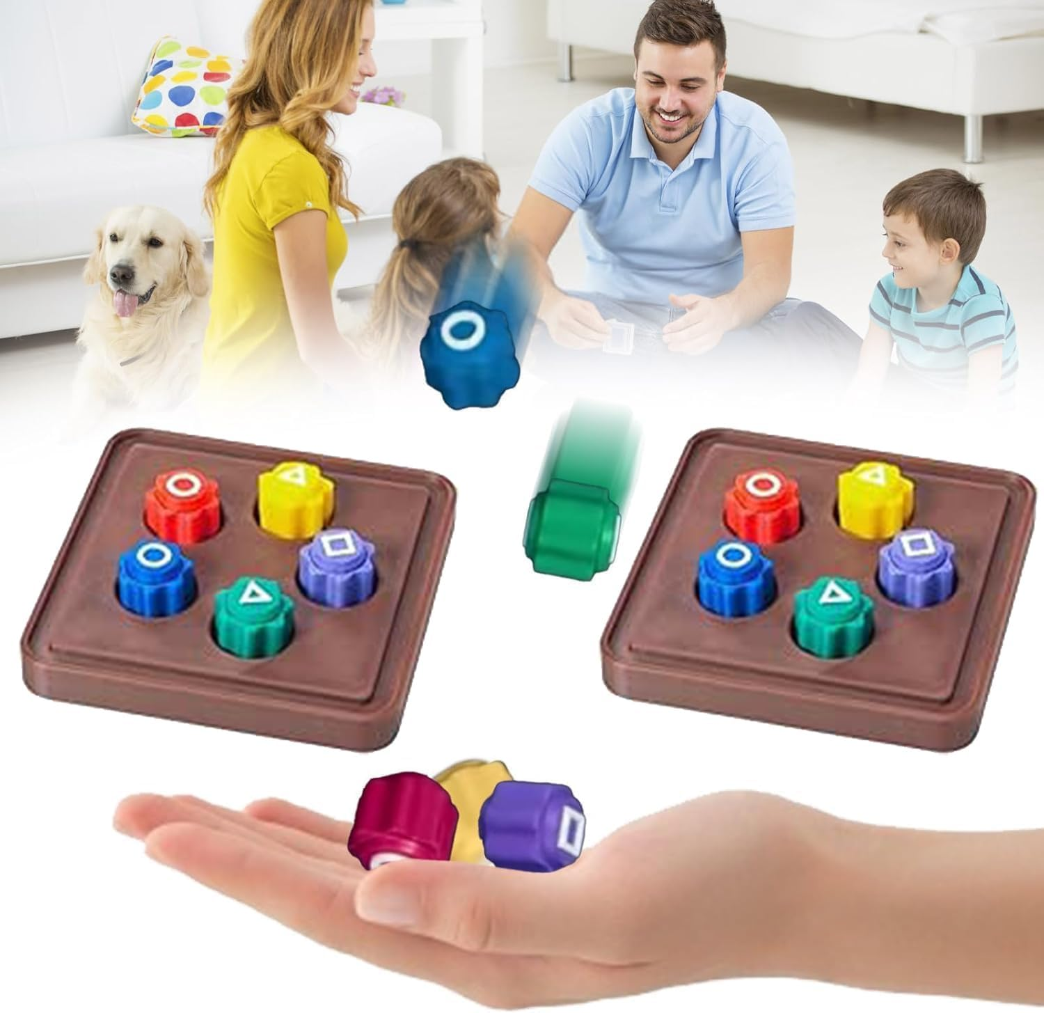 2Pcs Korean Traditional Play Game, Korean Folk Game Set, Gonggi Jack Stone Pebbles Set, Traditional Stone Game, Hand Eye Coordination Training Toy, Stone Catching Game Toy (With Base) image number 1