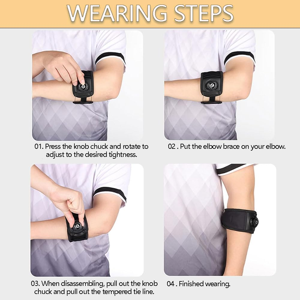 Adjustable Tennis Elbow Brace with Gel Pad and Dial &ndash; Compression Support for Tendonitis, Golfer&rsquo;S Elbow, Forearm Pain Relief &ndash; Ideal for Sports, Fitness or Daily Use image number 3