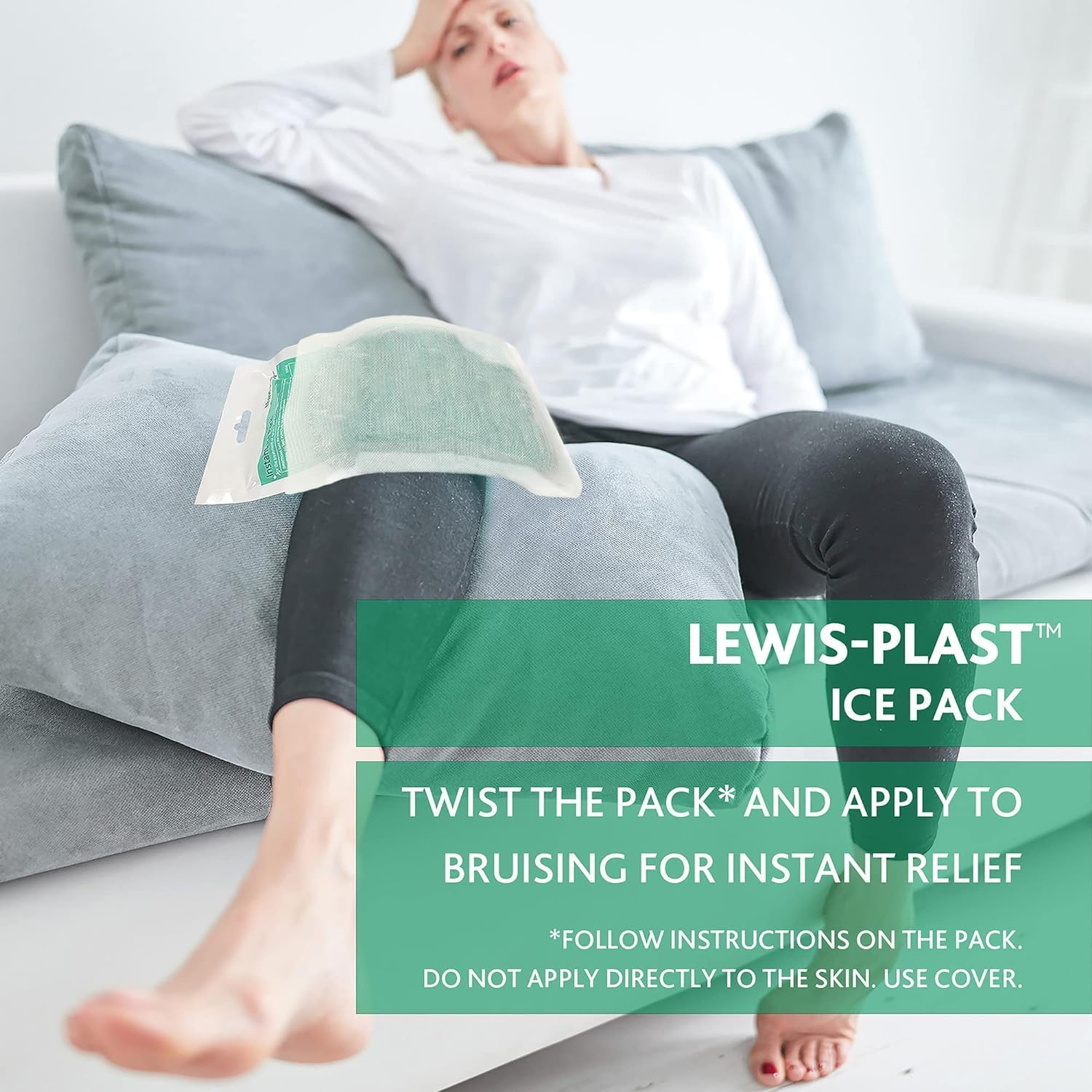 Lewis-Plast Premium Instant Ice Pack - Disposable Cold Therapy Ice Packs, Instant Pain Relief for Back, Neck, Ankle, Sprains, Headaches and Toothache (Pack of 10) image number 3