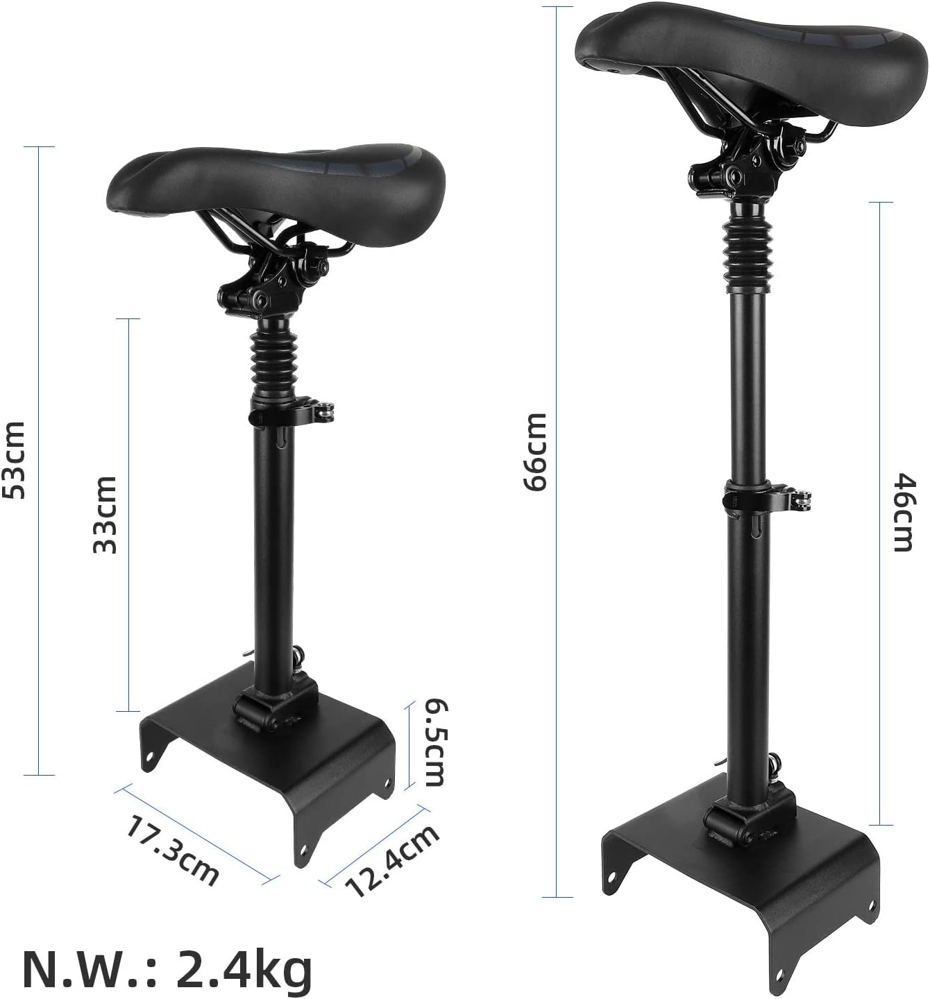 Electric Scooter Seat, Height Adjustable Saddle for Segway Ninebot F20 F25 F30 F40 Comfortable and Shock Absorbing, Punch image number 2
