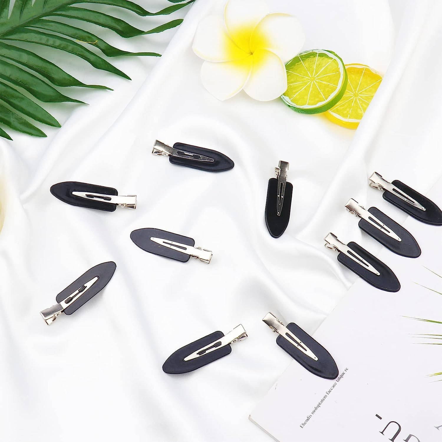 24 Pieces No Bend Hair Clips for Women Girls Makeup Washing Face Accessories Seamless Side Bangs Fix Fringe Curl Pin Barrette No Crease Hair Clip for Salon Hairstyle Bangs Waves (Black) image number 3