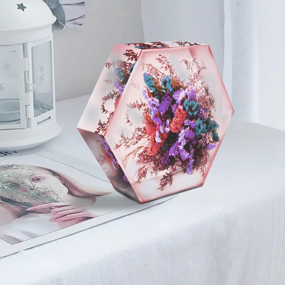 2 Pcs Large Resin Molds, Finegood Hexagon round Resin Molds Silicone Deep Silicone Molds for Epoxy Resin DIY Bookends Specimens Weeding Flower Preservation Resin Mold image number 4