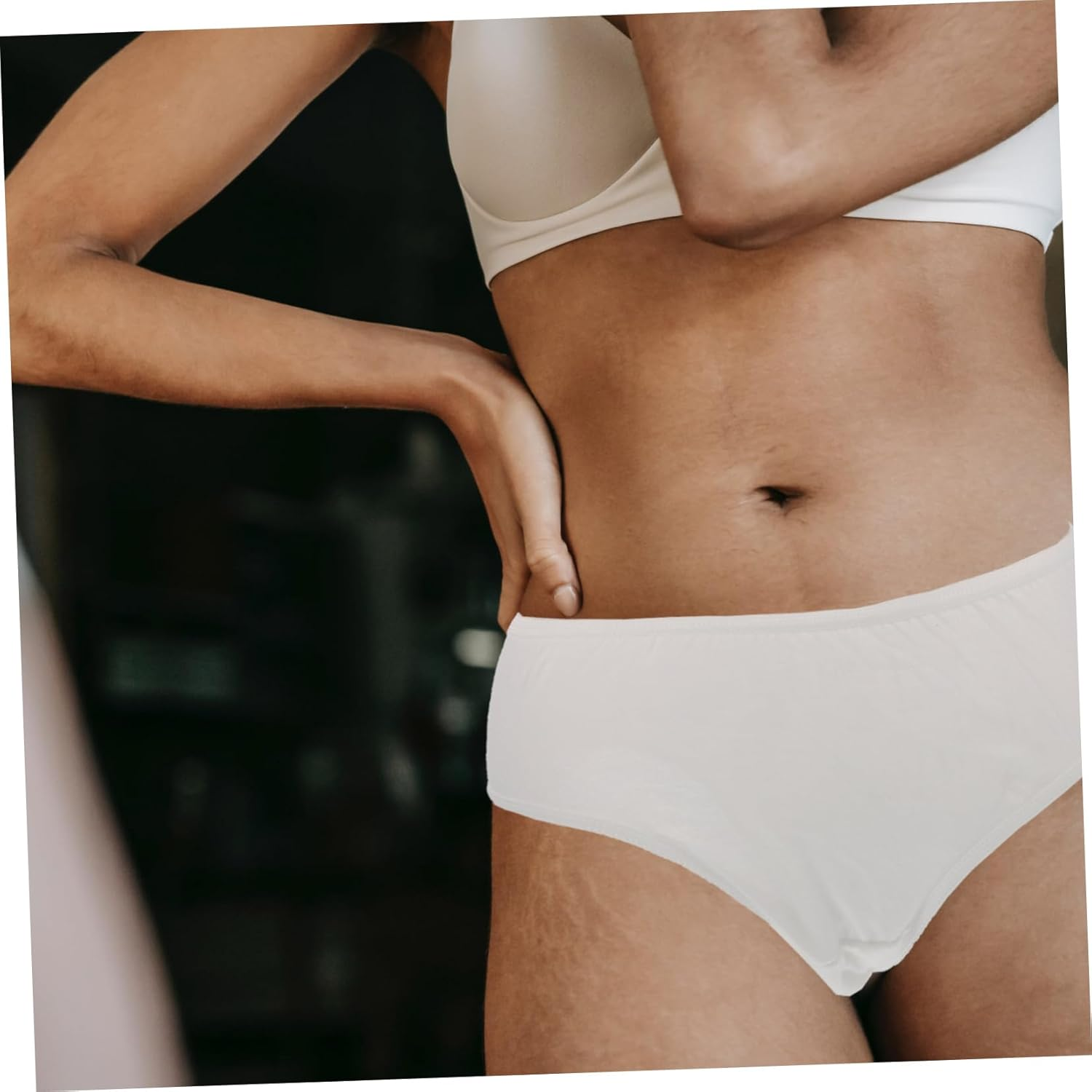 LIFKOME 4Pcs Disposable Maternity Underwear Women Pure Cotton Breathable Postpartum Pants White XXL Size Portable Moisture-Absorbing Period Panties image number 5