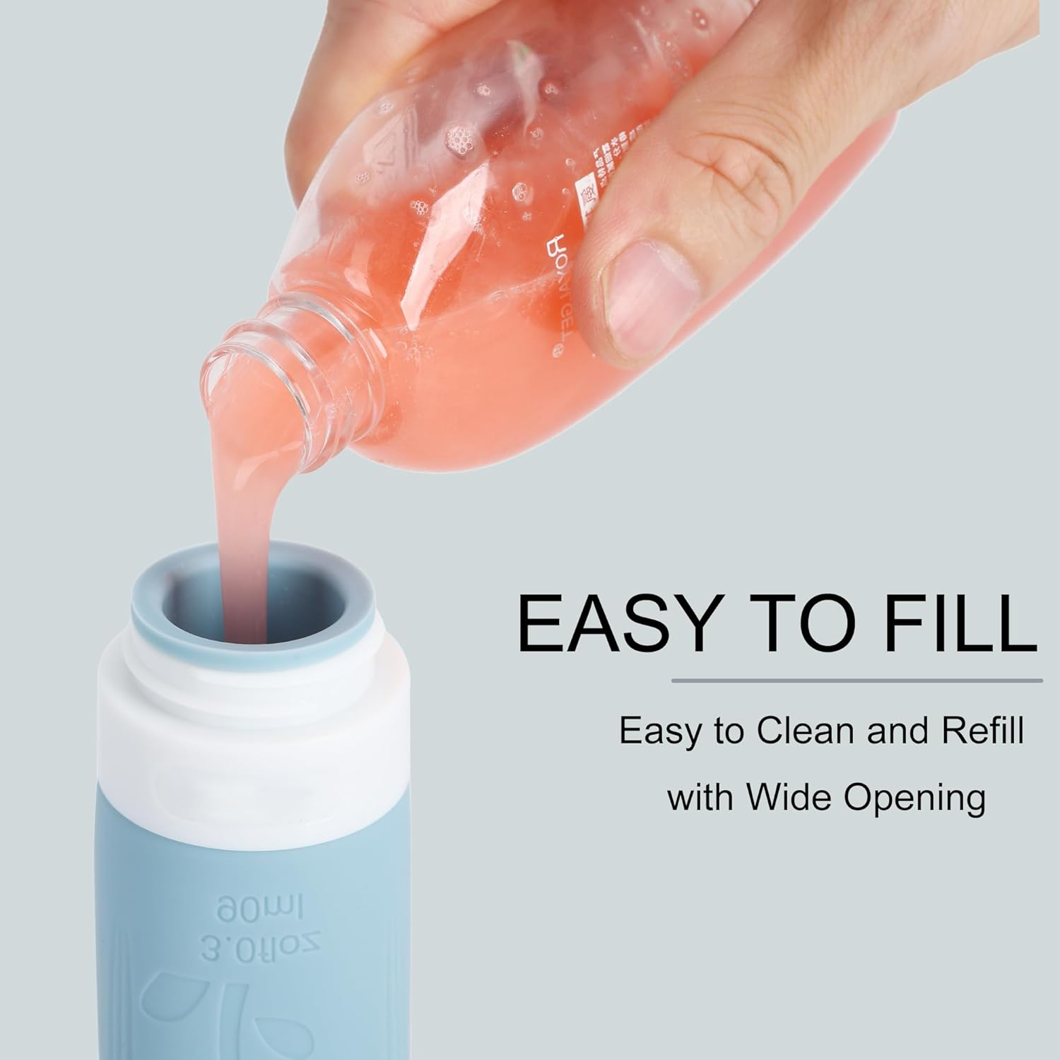 Travel Bottles Set for Toiletries, 18 Pack Travel Essentials Accessories Toiletries Set, Leak Proof Squeezable Silicone Containers with Labels for Shampoo, Conditioner Lotion Soap (Grey Pack) image number 3