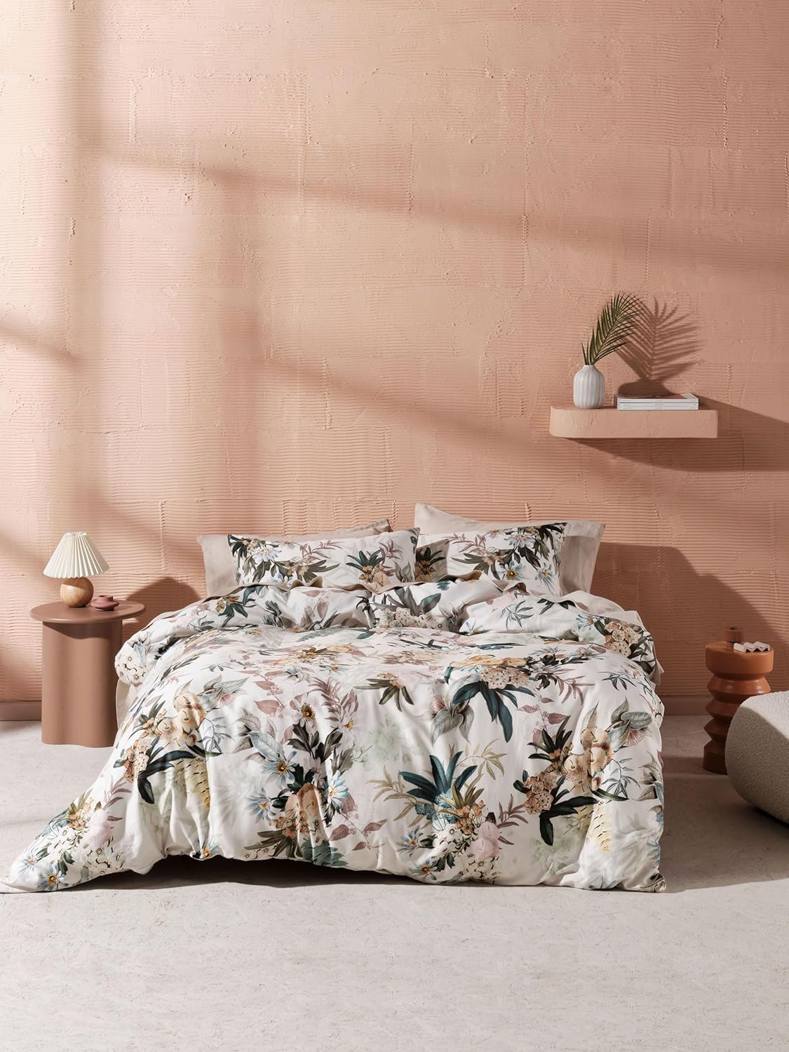 Linen House Lulani Quilt Cover Set, Vanilla, Double Size