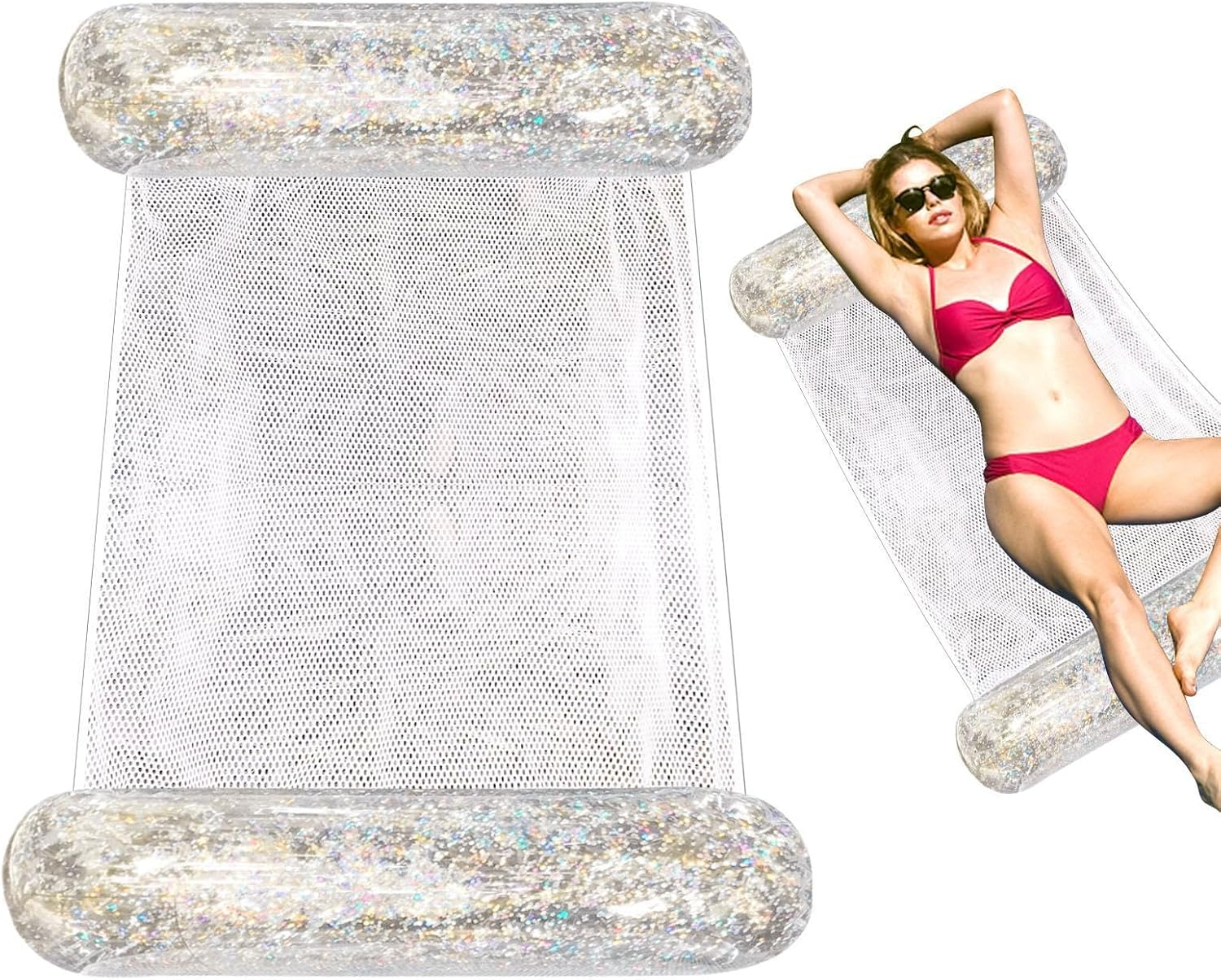 Pool Hammock - Inflatable Swimming Bed, Swimming Pool Lounger, Inflatable Pool Toy for Swimming Pools, Beaches, Lakes and Holidays image number 3