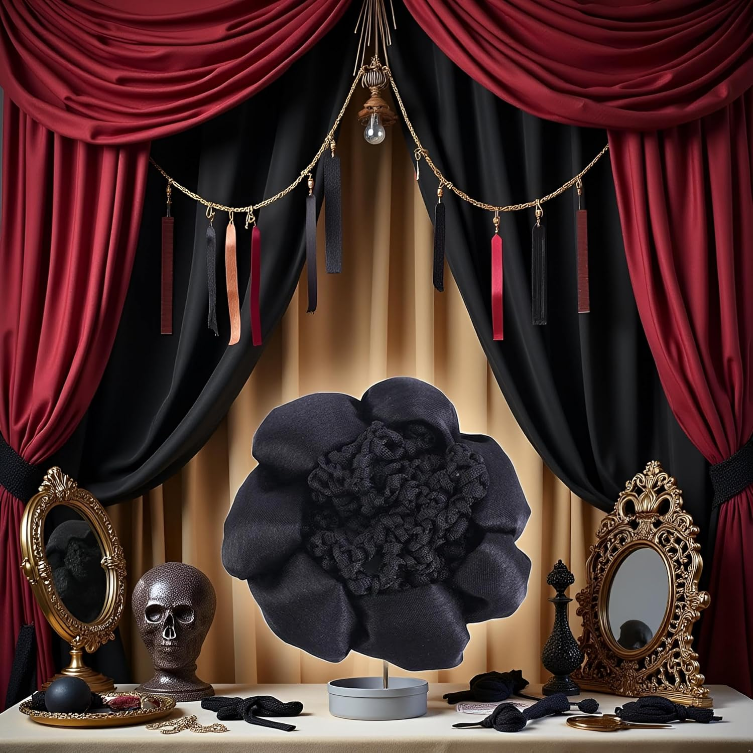 Black Women Hair Accessory Set - Crochet Bun Cover, Elastic Headdress with Ponytail Holders, Barrettes, Bun Shapers image number 2