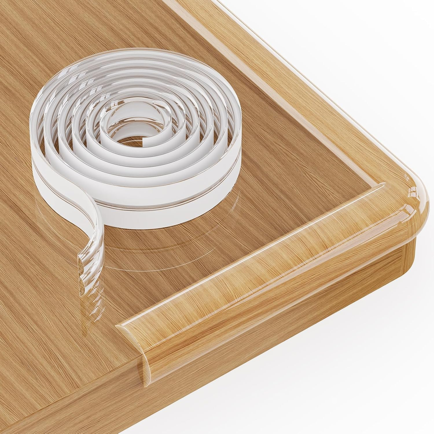Corner Protectors Transparent, 16.5Ft Furniture Table Edge Protectors Soft Silicone Bumper Strip with Strong Adhesive Tape for for Cabinets, Tables, Drawers, Household Appliances （16.15Mm*15Mm Wide） image number 5