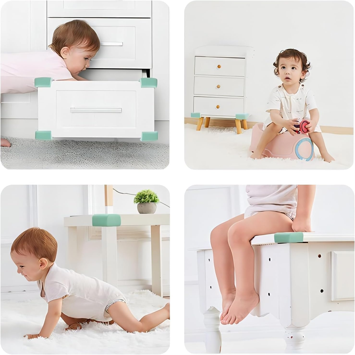 Father'S Day 20 Pack Corner Protector Baby, Table Corner Protectors for Kids Guards for Furniture Corner Protectors Proof Covers Baby Safety (Black,White,Wood,Beige,Gray Each4) - 20Pcs-Black,White,Wood,Beige,Gray image number 6