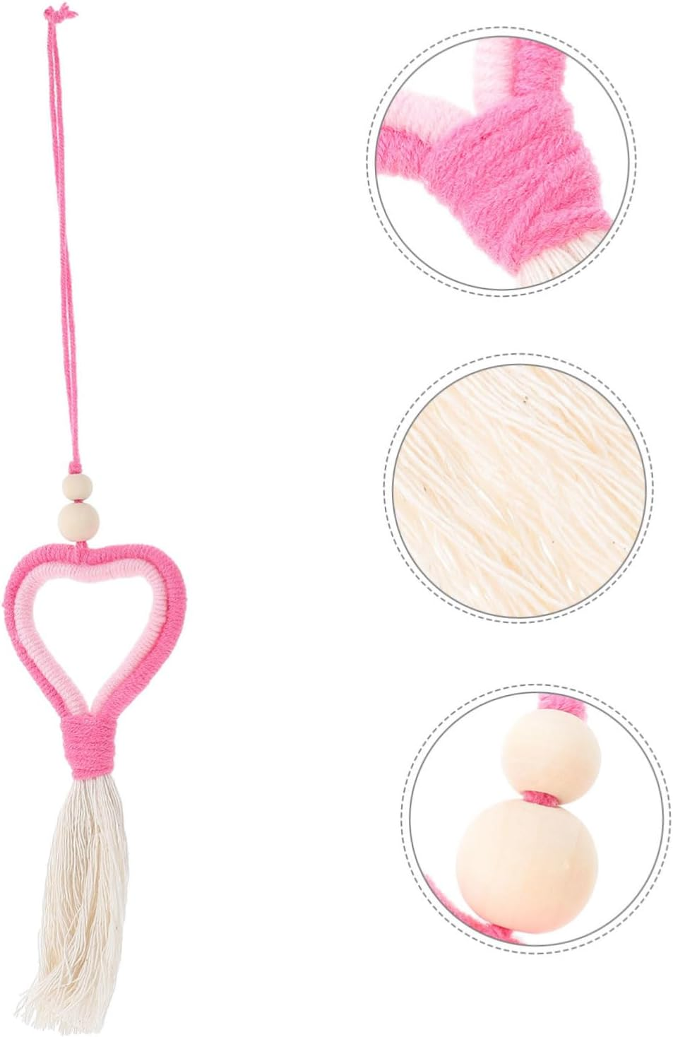 Heart Wool Felt Tassel Pendant Pink Valentine Decor Hanging Ornament for Party DIY and Romantic Home Decoration image number 1