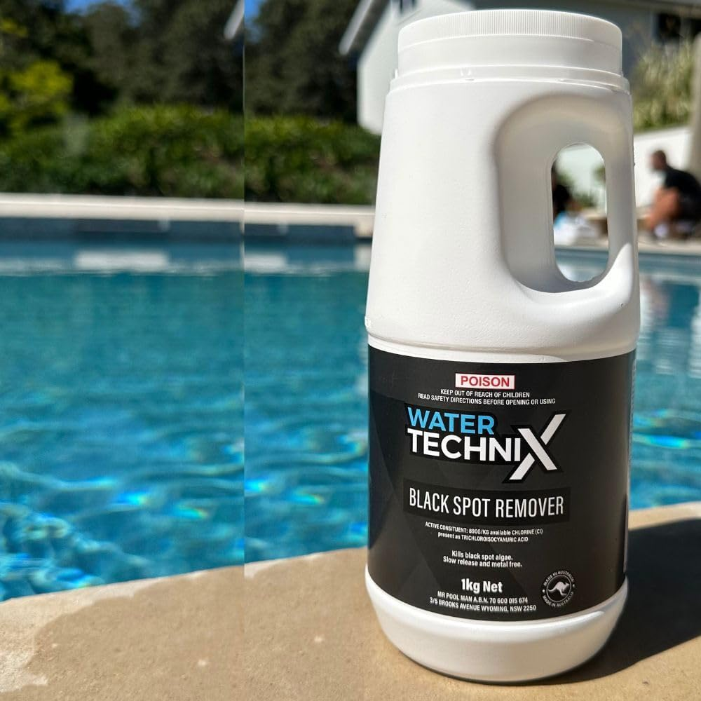 Water Technix Black Spot Algae Remover 1Kg - Maximum Strength Pool Chemical Supplies, Fast Acting, Protects against Bacteria, Reduces Maintenance, for Crystal Clear Water, Made in Australia image number 1