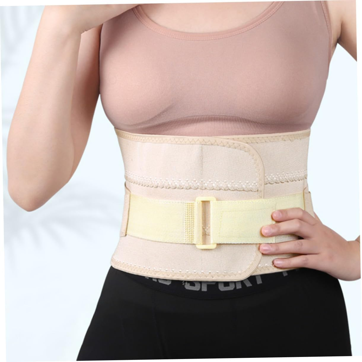 Gatuida Postpartum Waist Trainer Belly Band with Four Steel Bars Breathable Cotton Abdominal Wrap Belt -Section Double Pressure Support Waist Cincher for Women Active in Running Cycling image number 6