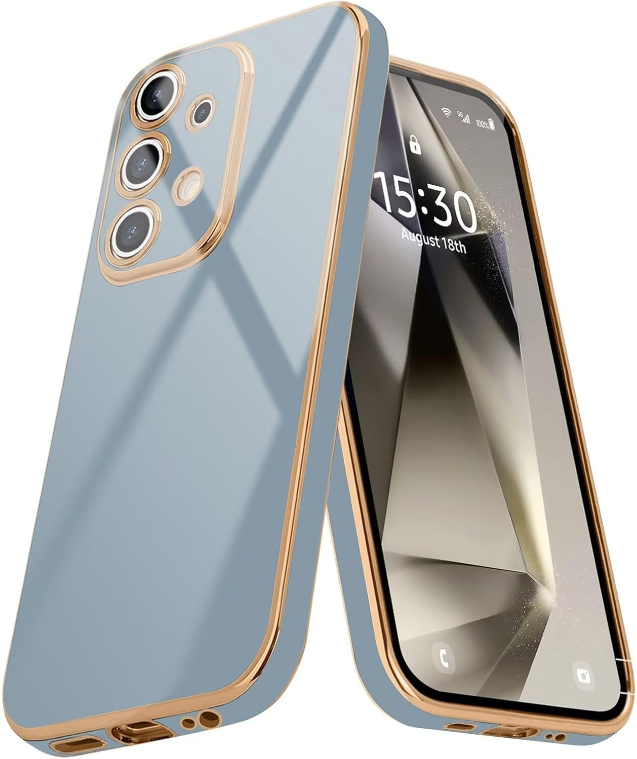 ATISIJIE Case for Samsung Galaxy A16 Mobile Phone Case Original, Ultra Thin Electroplated Soft Silica Gel Scratch-Resistant TPU Mobile Phone Case, Simple Stylish Shiny Protective Cover Case Black