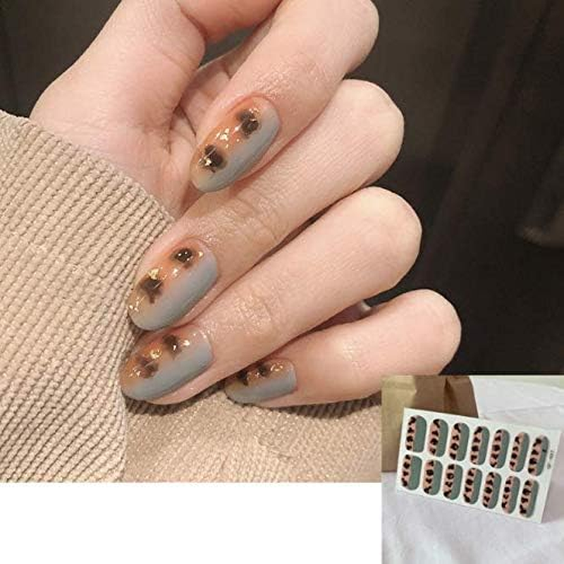4 Sheets Self-Adhesive Tip Nail Stickers Nail Art Tattoo Nail Decals DIY Nail Art Decoration (Leopard Print Series of Gentle Nude Temperament) image number 3