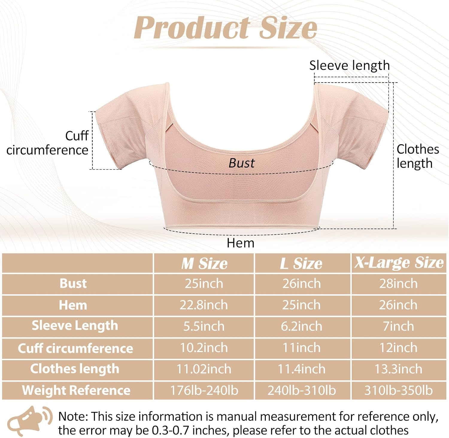 Handepo 6 Pcs Underarm Sweat Vest Breathable Pads Armpit Proof Shirt Washable for Woman Girls Ladies Protector (Large) image number 1