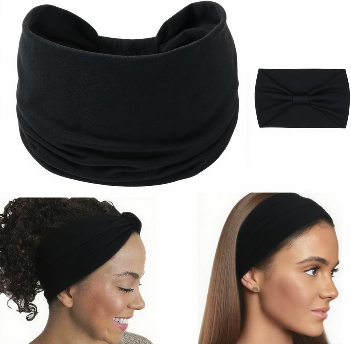 Headbands for Women, Elastic Non-Slip Exercise Headbands Sweat-Wicking for Yoga, Fitness, Tennis & Running Sports