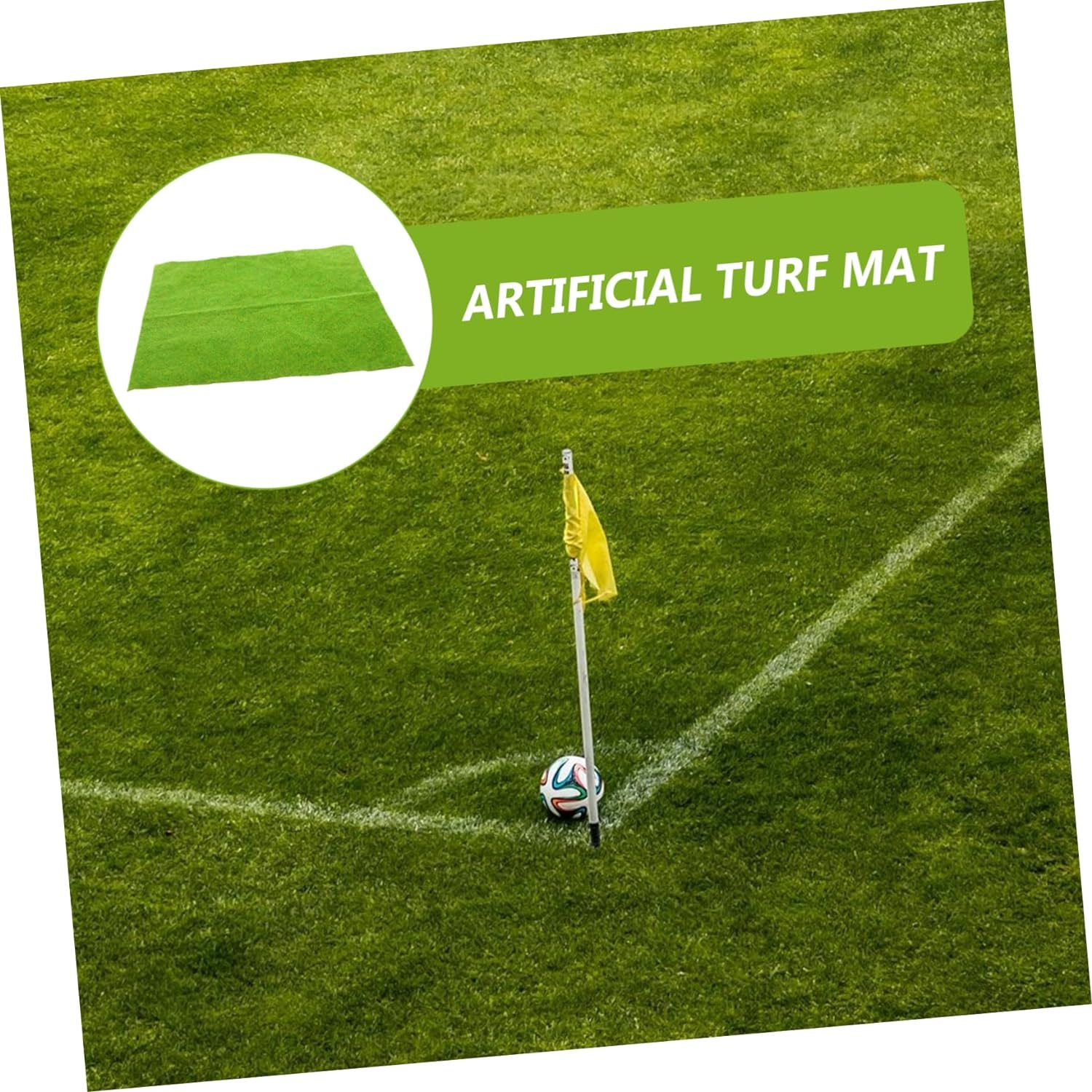 Toddmomy Artificial Turf Fake Grass Mat for DIY Model Scenery, Yellow-Green 25X25Cm Sturdy Plastic Lawn Mat for Sand Table Background Craft Supplies image number 1