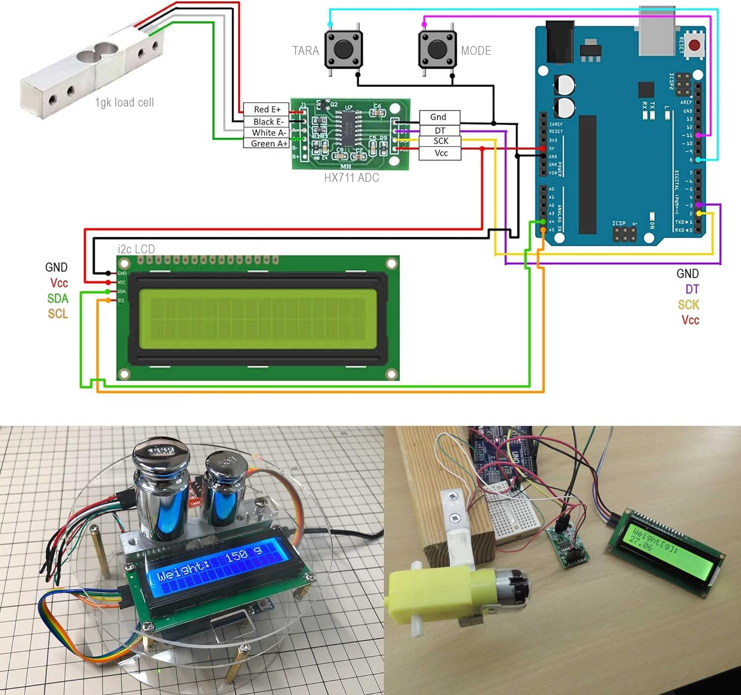 Digital Load Cell Weight Sensor + HX711 Weighing Sensor ADC Module for Arduino DIY Portable Electronic Kitchen Scale Kit (5KG+HX711) image number 1