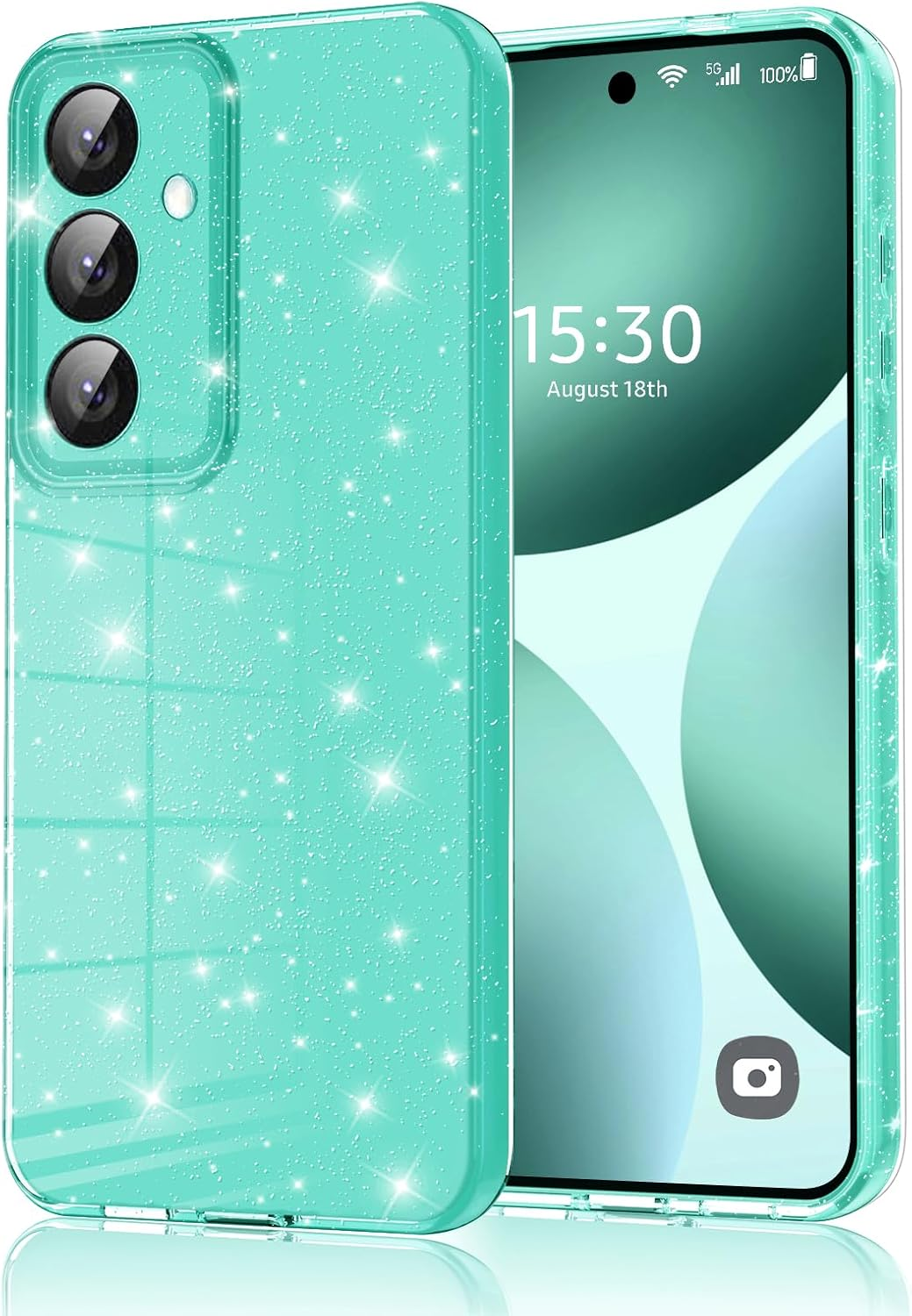 Eherui Mobile Phone Case for Samsung Galaxy S24/Samsung Galaxy S25 Glitter, Silicone TPU Anti-Fingerprint Case, Shockproof Protective Case, Thin Soft Protective Case for Samsung S24/S25 5G, Light