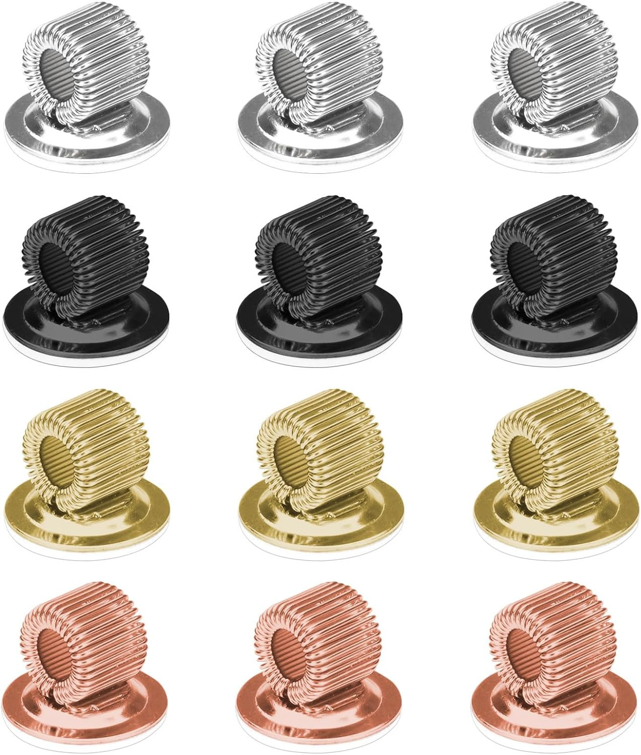 12Pcs Adhesive Pen Holder, Manganese Steel Pen Clip Holder with Elastic Spring Pen Loop, Stick on Pencil Pen Holder for Notebook Clipboard Whiteboard Refrigerator Car, 4 Colors image number 6