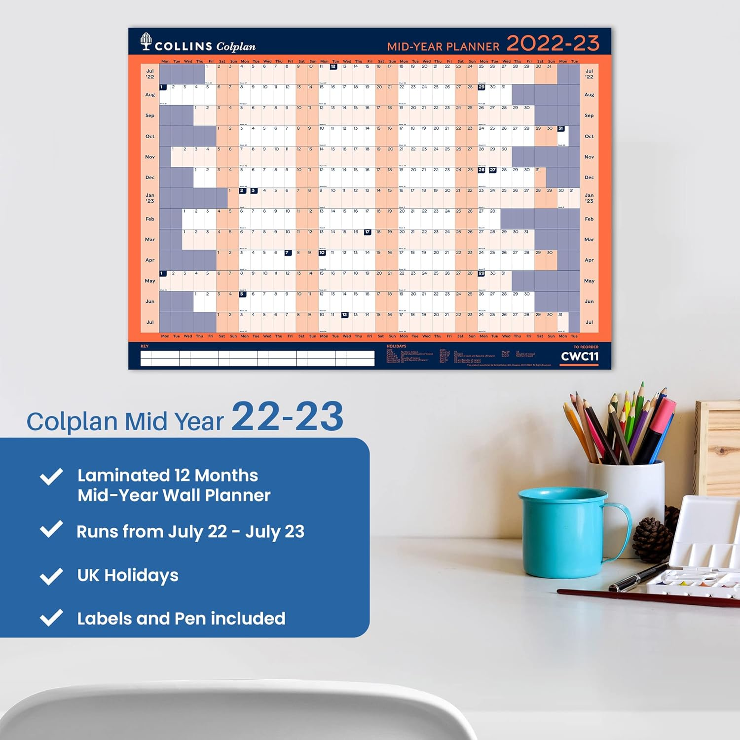 Collins Calendar, Orange, A4 (297 X 210) image number 2