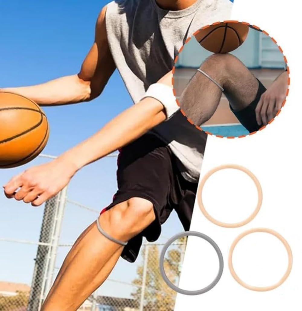 4Pcs Knee Strap Patella Tendon Support, Silicone Patella Fine Bands for Knee Pain Relief, Elastic Patellar Knee Brace Strap Fixed Knee Stabilizer Rings for Basketball Running Soccer Hiking Jumpers image number 5