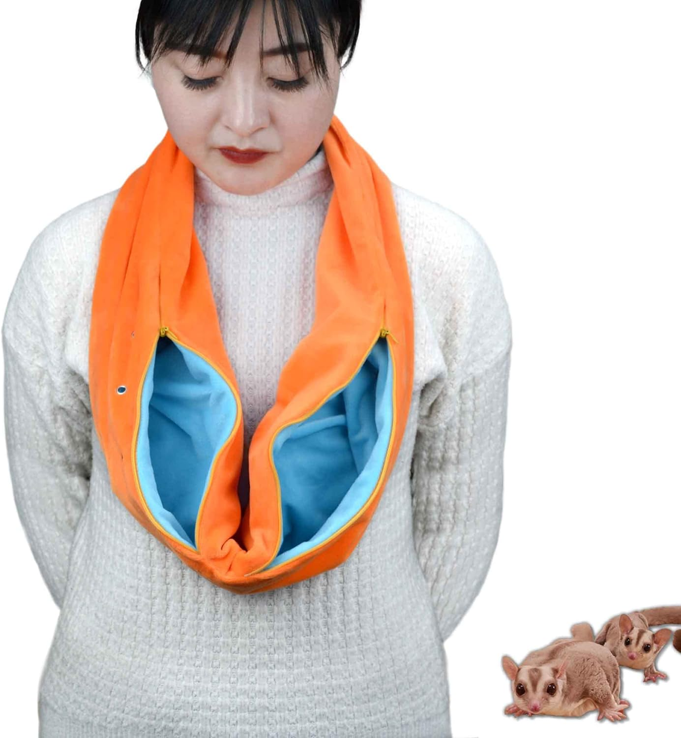 Sugar Glider Bonding Scarf Carry Pouch Travel Sling Carrier for Sugar Glider Hedgehogs Guinea Pigs Ferrets Anti-Anxiety Interactive Play Pouch image number 1