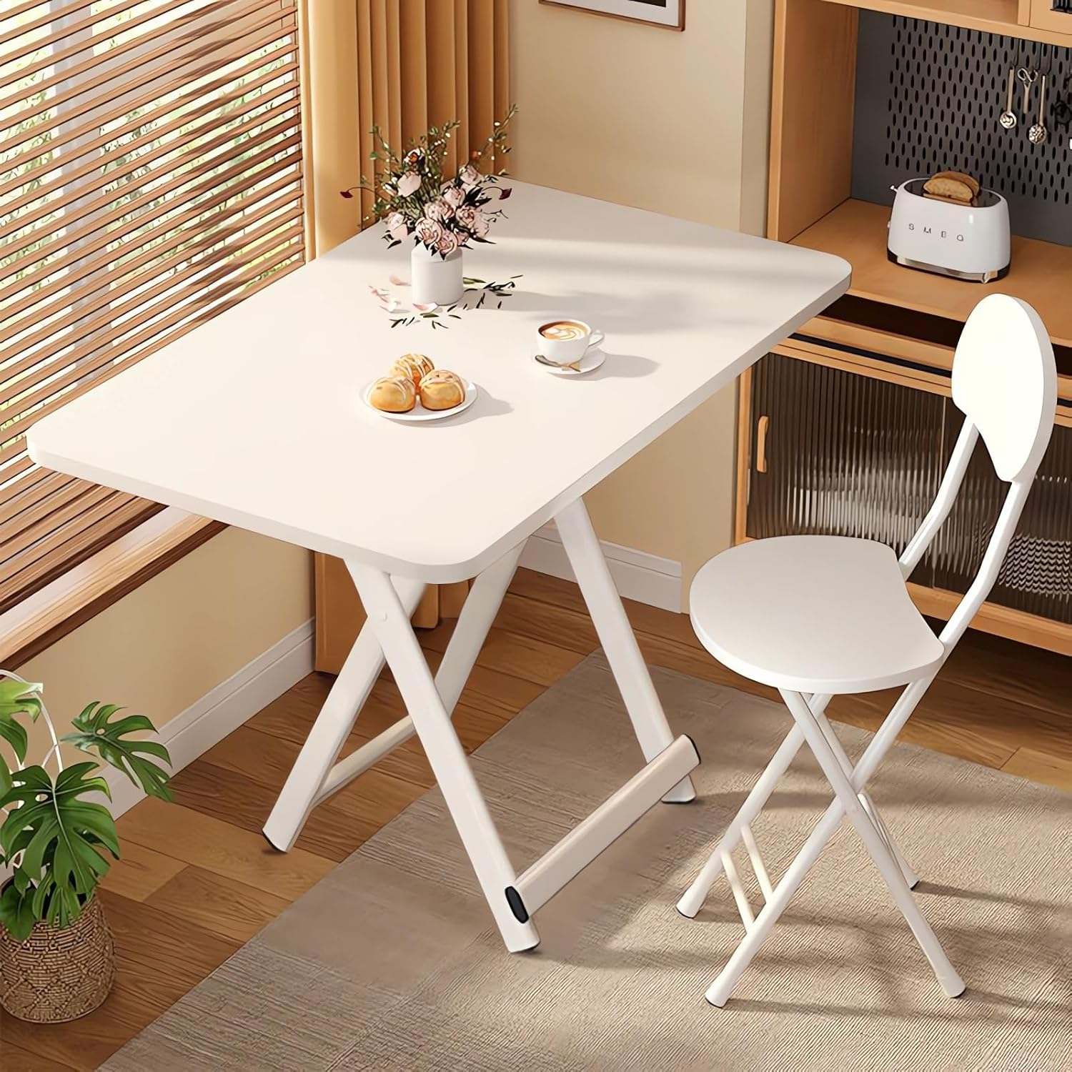 Folding Dining Table, Living Room Dining Room Table, Student Dormitory Desk A199 (Wood, 80X50CM)