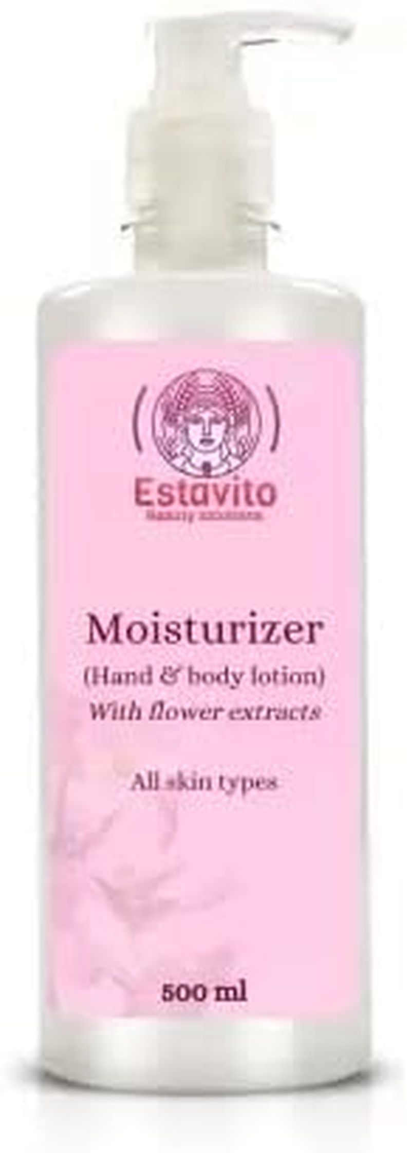 ESTAVITO Hand & Body Lotion with Flower Extracts 500 Ml | MOISTURIZER | NON STICKY FORMULATION | BRIGHTENS and LIGHTENS the SKIN | for ALL SKIN TYPES |