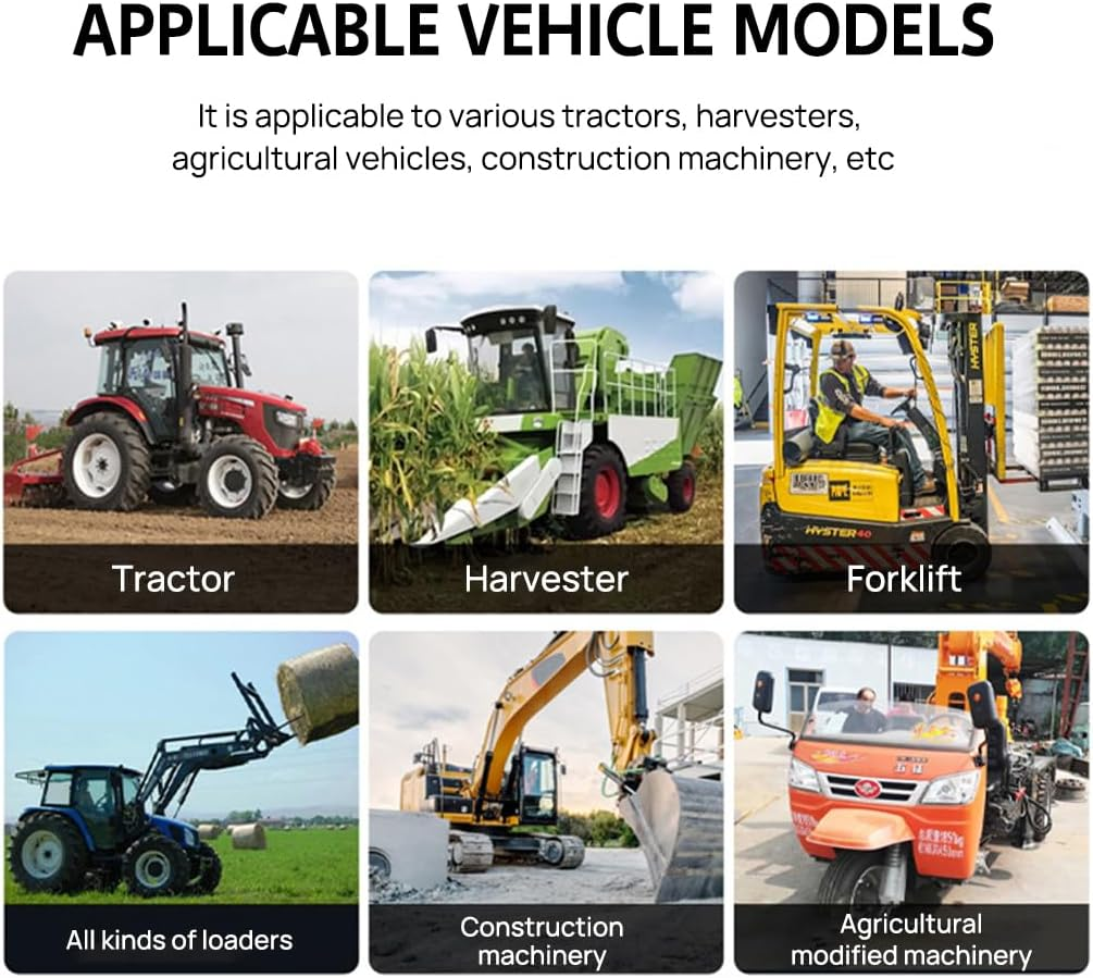 Suspension Tractor Seat Universal Excavator Forklift Lawn Tractors Backrest Chair Universal Replacement, High Density Foam Pu Leather Black image number 4