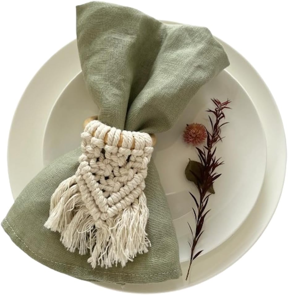 Plobeca Home Linen Napkins Set of 4, 100% Linen Cloth Napkins Washable Solid Color Napkins 20X20 Inch for Family Dinner, Thanksgiving