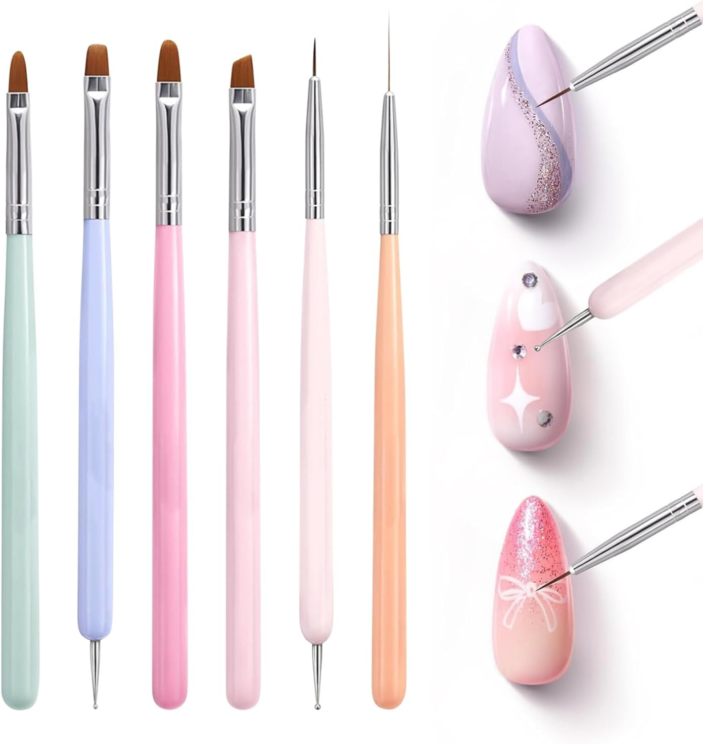 Nail Polish Pens, Gel Nail Polish Pens, Double-Headed Manicure Tool Set Rhinestone Picker for Enthusiasts UV Gel Daily Indoor Outdoor Travel Home Salon Women Professional