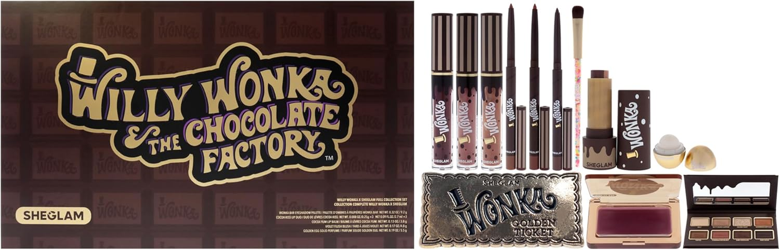 Willy Wonka Sheglam Full Collection Set - the Chocolate Factory by Sheglam for Women - 12 Pc Gift Set